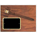 Genuine Walnut Finish Gavel Plaque